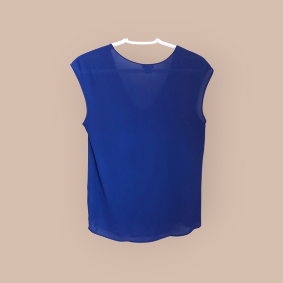 ⭐️J. Crew Blue Sleeveless Sheer Blouse Size 2 - Picture 2 of 5